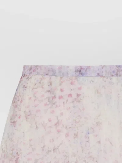 Alberta Ferretti Organza Midi Skirt Floral Pattern In Multi