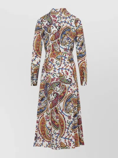 Etro Belted Paisley-print Cotton-voile Midi Shirt Dress In Multi
