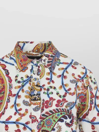 Etro Belted Paisley-print Cotton-voile Midi Shirt Dress In Multi