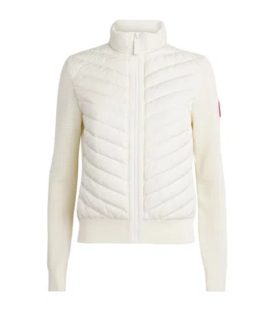 Canada Goose Womens Cottongrass-linaigrette Hybridge Padded Wool-down Jacket Xs In White