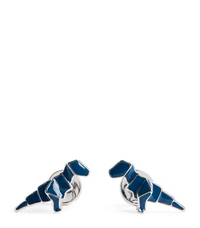 Babette Wasserman Origami Dinosaur Cufflinks In Gold