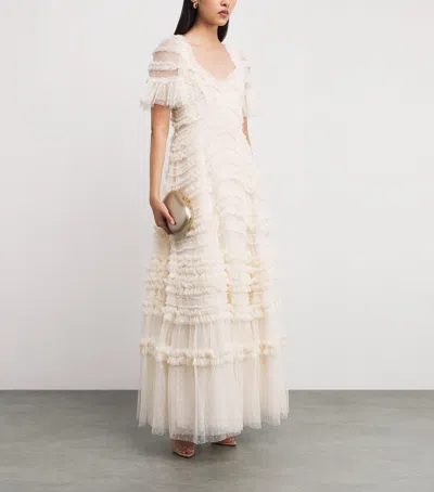 Needle & Thread Ruffle Amara Gown In Neutral