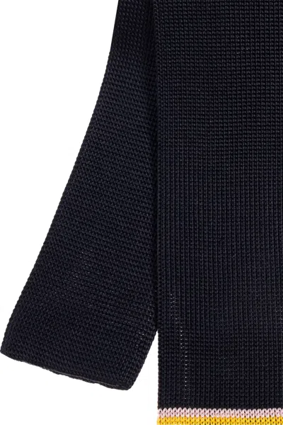 Paul Smith Striped-edge Tie In Black