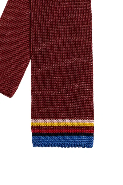 Paul Smith Striped-edge Tie In Brown