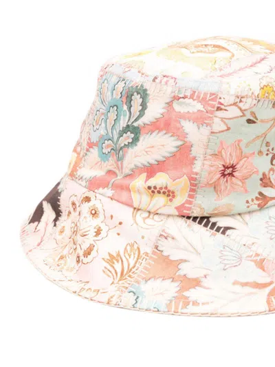 Zimmermann Patchwork Floral Hat In Multi