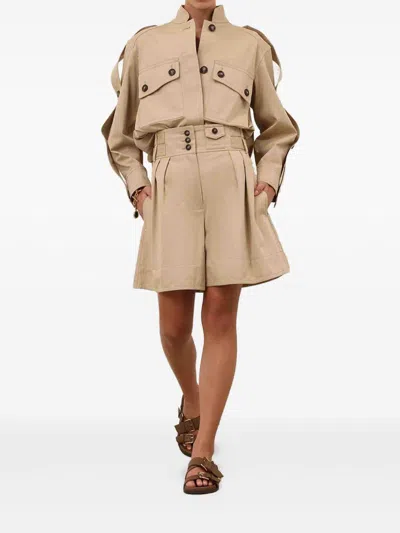 Zimmermann Rebellion Cargo Shortss Beige In Nude