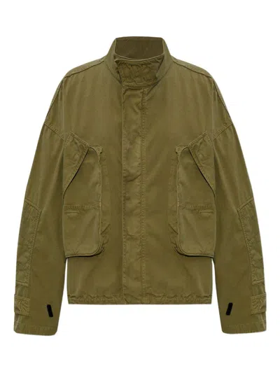 Attico Canvas Bomber Jacket In Green