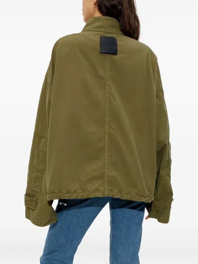 Attico Canvas Bomber Jacket In Green