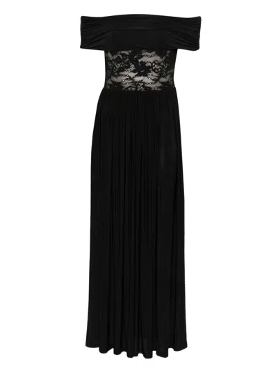 Zimmermann Off-the-shoulder Lace-trimmed Gathered Stretch-jersey Maxi Dress In Black