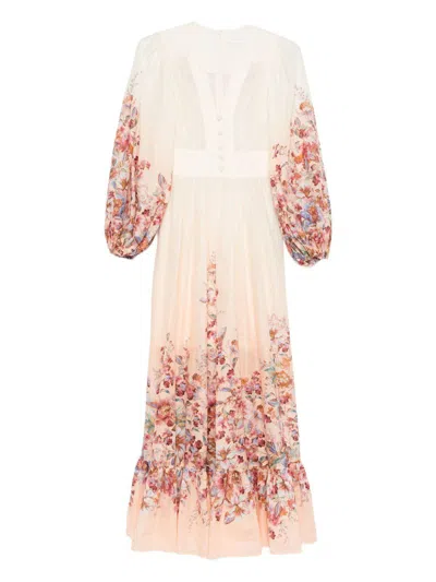 Zimmermann Awaken Plunge Maxi Dress With Separate Slip Clothing In Multi