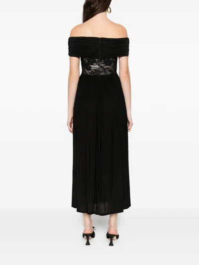 Zimmermann Off-the-shoulder Lace-trimmed Gathered Stretch-jersey Maxi Dress In Black