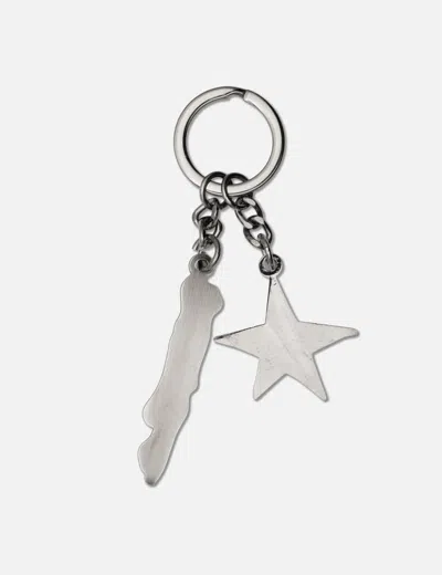 Polyteru Hank Key Ring 004 - Red Star Skull
