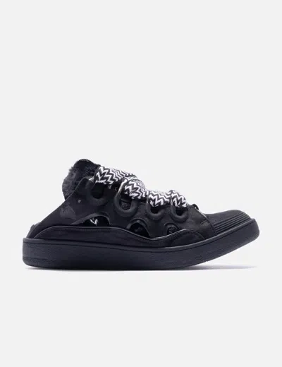 Lanvin Leather Curb Mules In Black