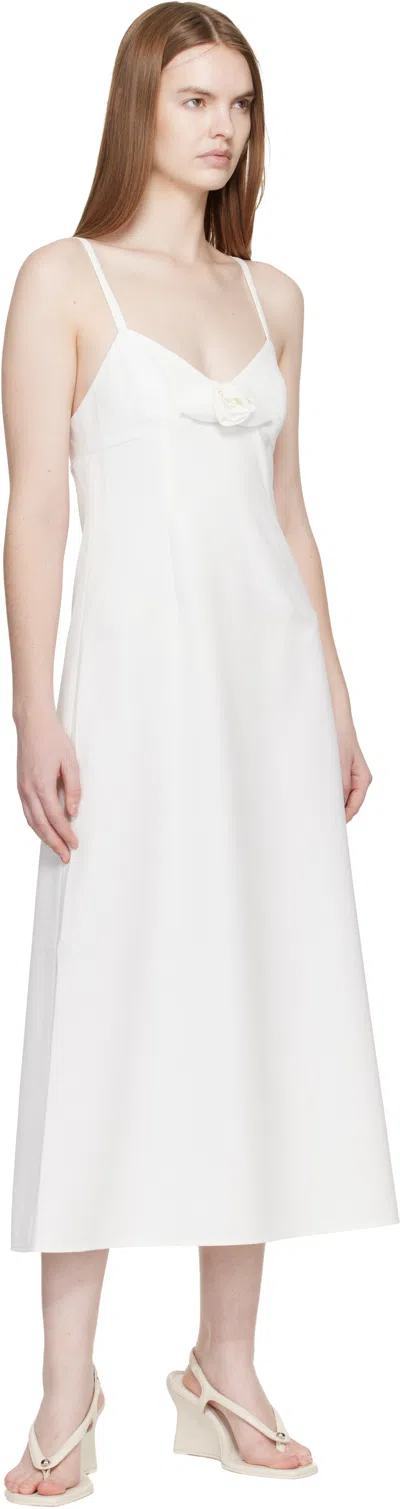 Sandy Liang White Pilton Midi Dress In White
