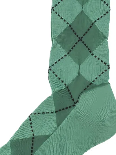 菱形纹针织袜