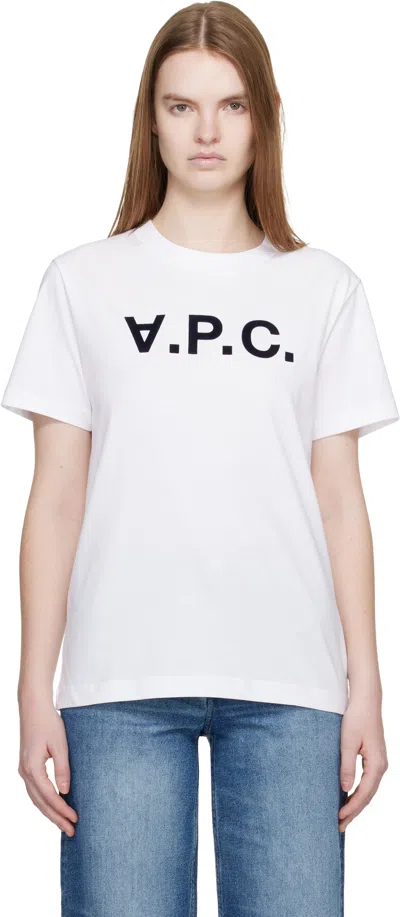 A.p.c. A. P.c. Flocked-logo Cotton T-shirt In White
