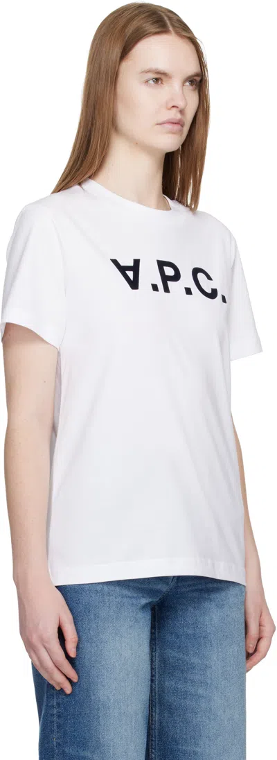 A.p.c. A. P.c. Flocked-logo Cotton T-shirt In White