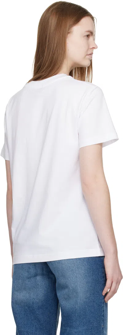 A.p.c. A. P.c. Flocked-logo Cotton T-shirt In White