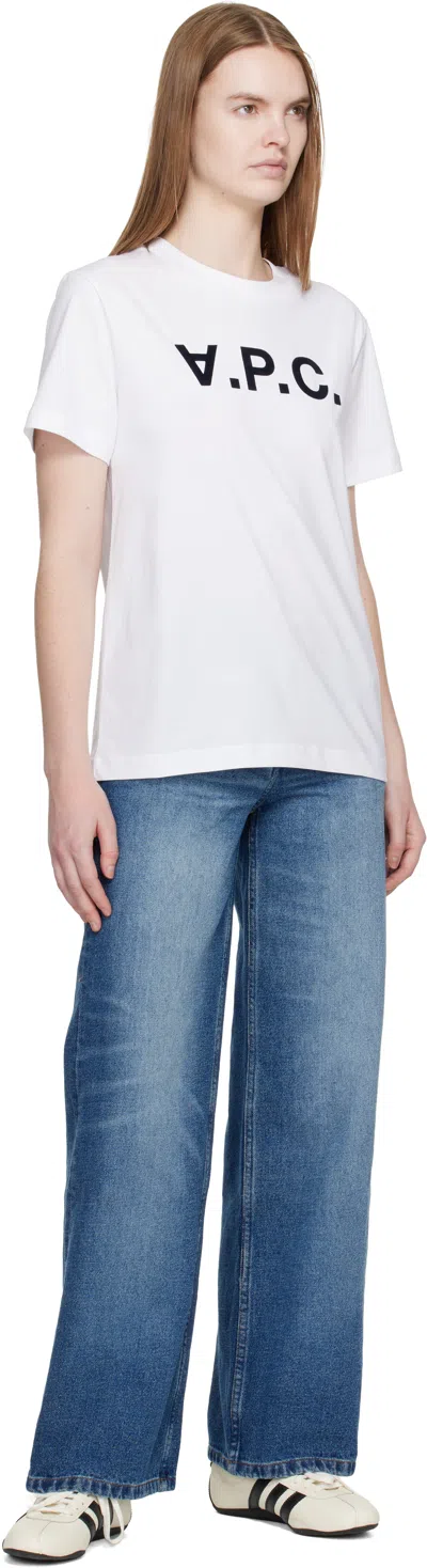 A.p.c. A. P.c. Flocked-logo Cotton T-shirt In White