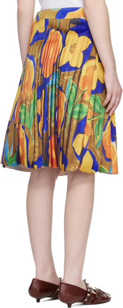 Abra Multicolor Trompe L'oeil Midi Skirt In Multi