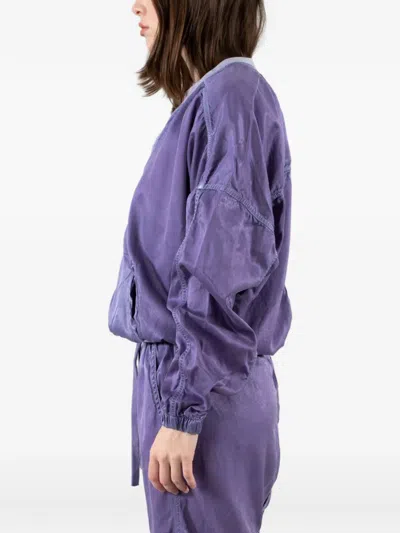 Freecity Satin Bomber Jacket In Purple