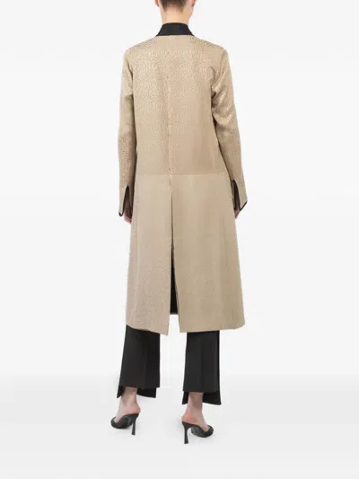 Ibrigu Juban Floral-pattern Trim Coat In Neutral