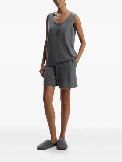 12 Storeez Button-placket Sleeveless Vest In Gray