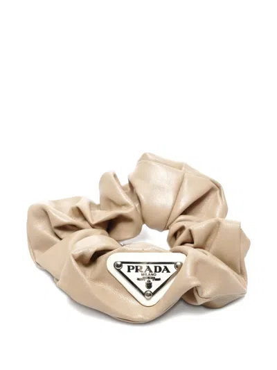 Pre-owned Prada 三角形logo发束（2021-2025年典藏款） In Neutral