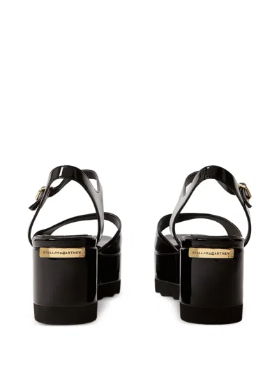 Stella Mccartney Women's Elyse 80mm Faux Patent Leather Platform Sandals In Black