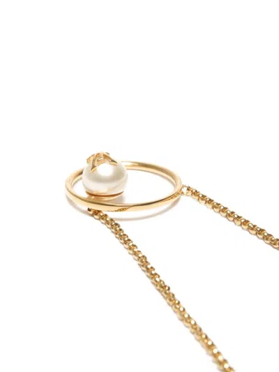 Pre-owned Louis Vuitton 2023 Eclipse Pearl Circle Necklace In Gold