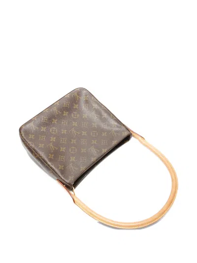 Pre-owned Louis Vuitton 2002 Mm Looping Monogram Shoulder Bag In Brown