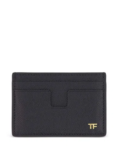 Tom Ford Grained Leather Classic Card Holder Accessories In Black
