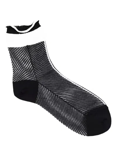Antipast Herringbone Trim Socks In Multi