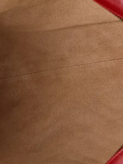 Pre-owned Gucci Gg Marmont Zip Tote Matelasse Leather Medium Shoulder Bag In Red