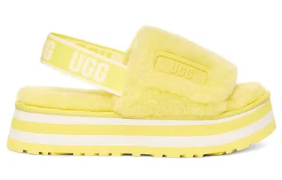 Ugg (wmns)  Disco Slide Thick Sole Yellow Slippers In Multi