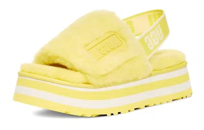 Ugg (wmns)  Disco Slide Thick Sole Yellow Slippers In Multi