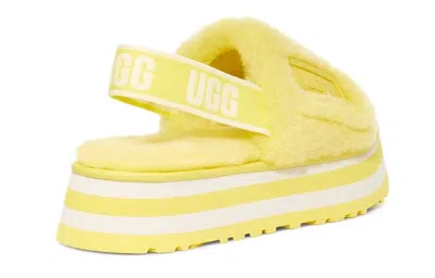 Ugg (wmns)  Disco Slide Thick Sole Yellow Slippers In Multi