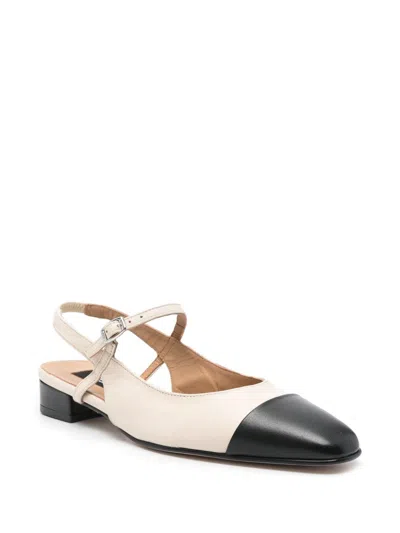 Carel Paris Oceano Leather Slingback Ballets In Sand