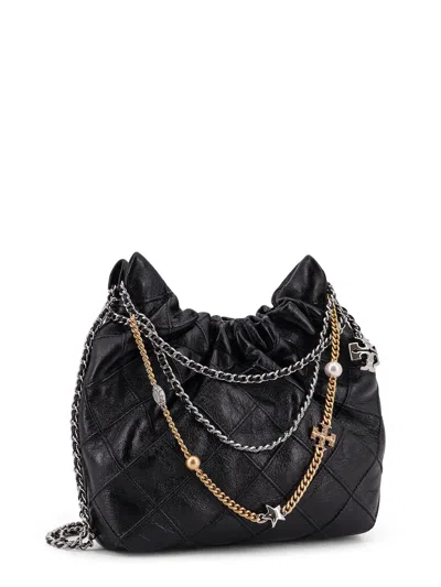 Tory Burch Quilted Shoulder Bag Chain Strap Design In Black