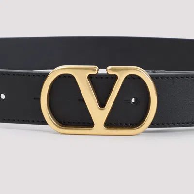 Valentino Garavani Valentino Vlogo 30 Black Leather Belt
