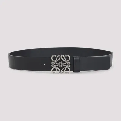 Loewe Chunky Anagram 4cm Adjustable Calf Skin Belt Loop In Black