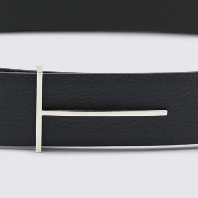 Tom Ford Reversible T Icon Belt In Black
