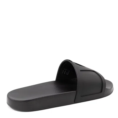 Valentino Garavani Viva Superstar Rubber Slippers Flat Sole In Black