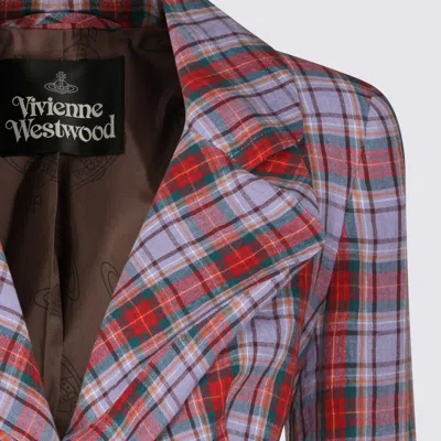 Vivienne Westwood Mens Multi Drunken Check Linen Jacket In Multi