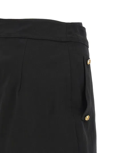Elisabetta Franchi Asymmetric Mini Skirt Featuring Jewel Buttons In Black