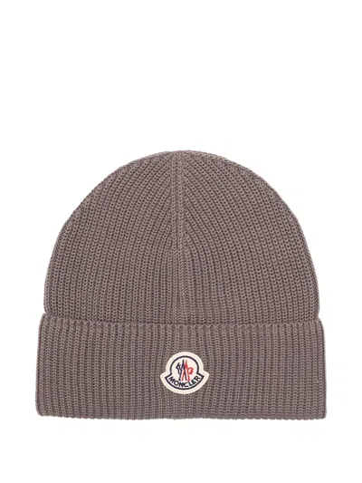 Moncler Ribbed Logo-patch Beanie Hat