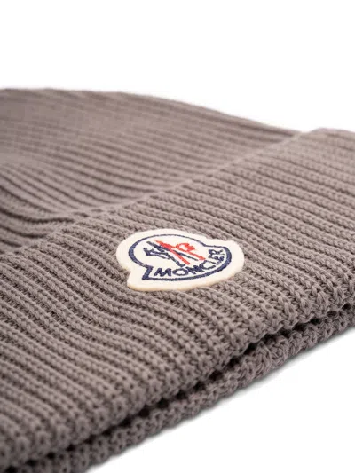 Moncler Ribbed Logo-patch Beanie Hat