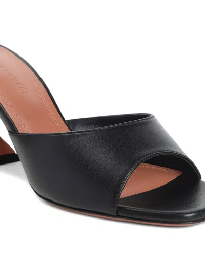 Amina Muaddi Black Nappa Leather Lupita 70 Slippers In Multi