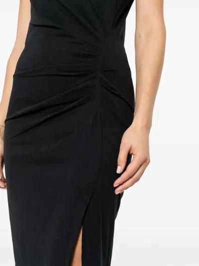 Isabel Marant Nadela Draped Midi Dress With Ruched Detail In Black