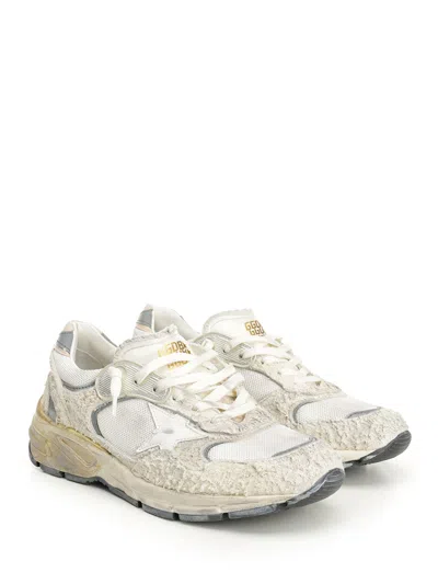 Golden Goose Running Dad New Net And Suede Upper Leather Star And Heel Suede Spur Sneakers White In Red